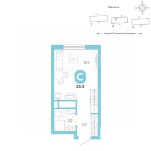 Студия квартира, вторичка, 23м2, 4/20 этаж