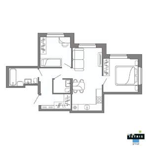 3-к квартира, вторичка, 55м2, 32/32 этаж