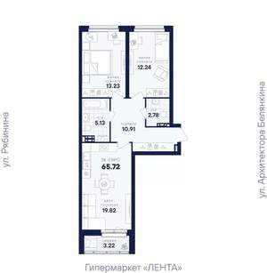 2-к квартира, вторичка, 66м2, 7/26 этаж