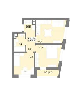 2-к квартира, вторичка, 49м2, 6/18 этаж
