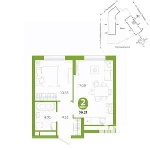 2-к квартира, вторичка, 36м2, 10/24 этаж