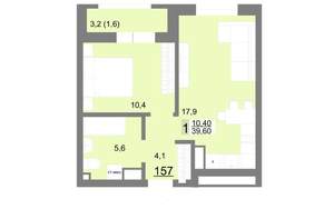 1-к квартира, вторичка, 40м2, 19/26 этаж