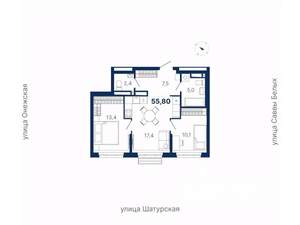 2-к квартира, вторичка, 56м2, 8/21 этаж