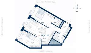 2-к квартира, вторичка, 67м2, 13/31 этаж