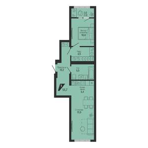 1-к квартира, вторичка, 55м2, 27/31 этаж