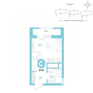 Студия квартира, вторичка, 22м2, 4/20 этаж