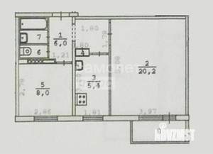 2-к квартира, вторичка, 43м2, 5/9 этаж