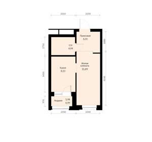 1-к квартира, вторичка, 29м2, 9/30 этаж