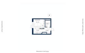 Студия квартира, вторичка, 25м2, 16/25 этаж