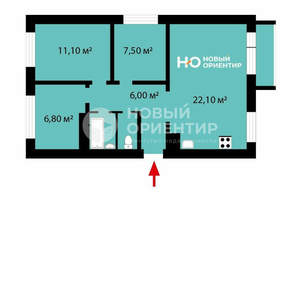 3-к квартира, вторичка, 57м2, 3/5 этаж
