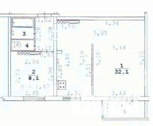 2-к квартира, вторичка, 44м2, 6/9 этаж