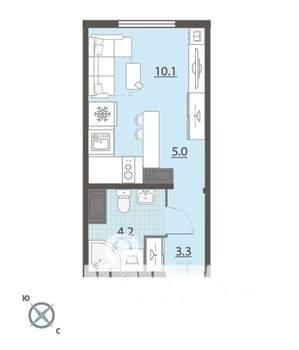 Студия квартира, вторичка, 23м2, 18/24 этаж