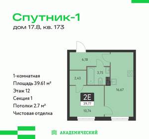 1-к квартира, вторичка, 40м2, 12/31 этаж
