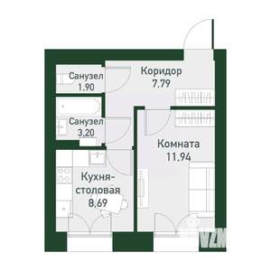 1-к квартира, вторичка, 33м2, 3/4 этаж