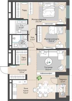 2-к квартира, вторичка, 96м2, 26/27 этаж