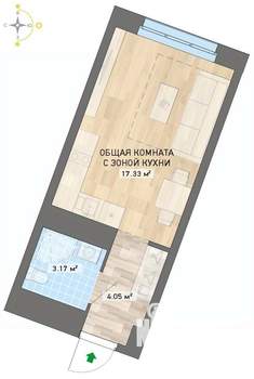 Студия квартира, вторичка, 25м2, 26/26 этаж