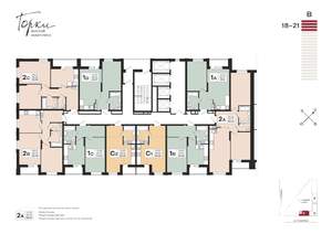 1-к квартира, вторичка, 40м2, 18/21 этаж