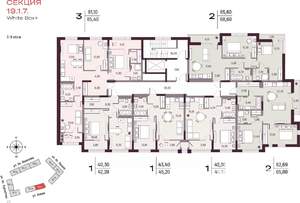 2-к квартира, вторичка, 63м2, 3/25 этаж