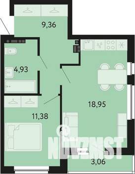 1-к квартира, вторичка, 46м2, 10/32 этаж
