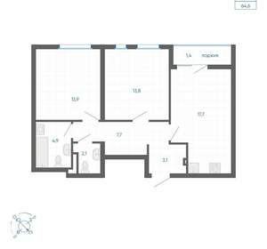 2-к квартира, вторичка, 65м2, 6/32 этаж
