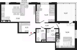 2-к квартира, вторичка, 78м2, 11/11 этаж