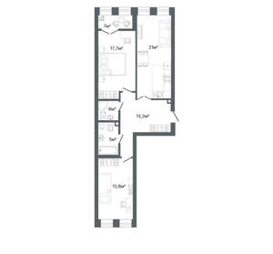 2-к квартира, вторичка, 81м2, 1/25 этаж