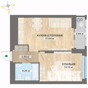 1-к квартира, вторичка, 42м2, 23/29 этаж