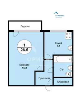 1-к квартира, вторичка, 29м2, 3/9 этаж