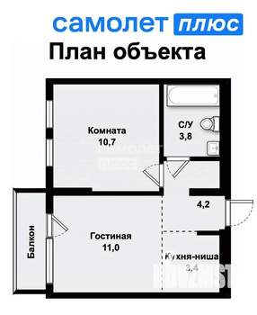 1-к квартира, вторичка, 33м2, 5/7 этаж