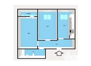 2-к квартира, вторичка, 58м2, 3/23 этаж