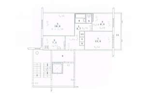 3-к квартира, вторичка, 63м2, 4/9 этаж