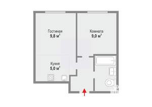 1-к квартира, вторичка, 32м2, 25/25 этаж