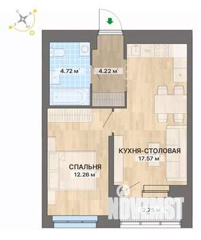 1-к квартира, вторичка, 42м2, 11/25 этаж