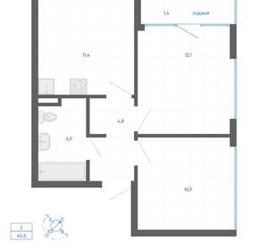 2-к квартира, вторичка, 46м2, 3/32 этаж