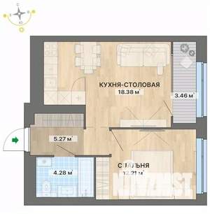 1-к квартира, вторичка, 44м2, 28/29 этаж