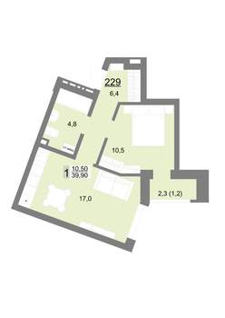 1-к квартира, вторичка, 40м2, 2/18 этаж