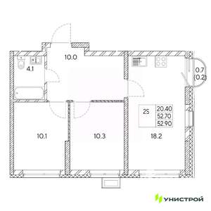 2-к квартира, вторичка, 53м2, 24/31 этаж