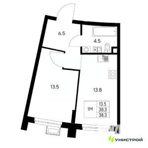 1-к квартира, вторичка, 38м2, 2/31 этаж