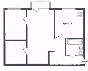 2-к квартира, вторичка, 43м2, 3/4 этаж