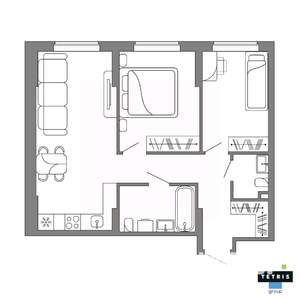 3-к квартира, вторичка, 59м2, 13/32 этаж