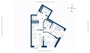 2-к квартира, вторичка, 58м2, 6/31 этаж