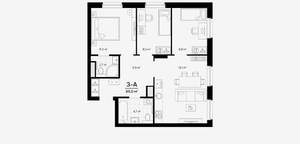 3-к квартира, вторичка, 65м2, 19/22 этаж