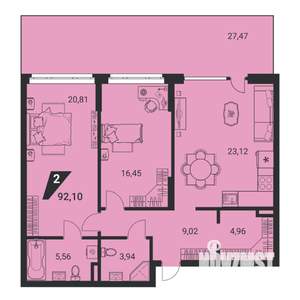 3-к квартира, вторичка, 92м2, 2/22 этаж