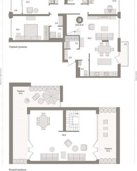 3-к квартира, сданный дом, 216м2, 9/17 этаж