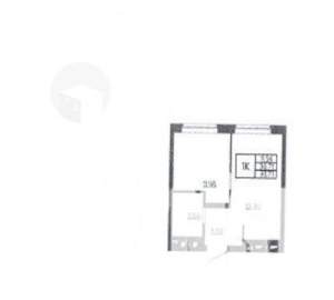 1-к квартира, строящийся дом, 31м2, 3/24 этаж