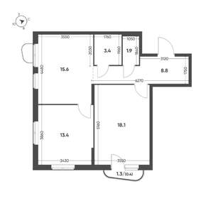 2-к квартира, вторичка, 62м2, 2/11 этаж