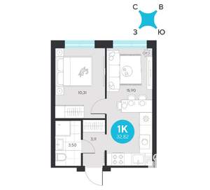 1-к квартира, вторичка, 33м2, 4/23 этаж