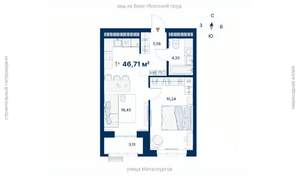 1-к квартира, вторичка, 47м2, 21/31 этаж