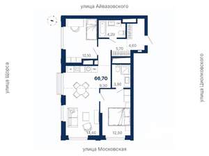 2-к квартира, вторичка, 67м2, 9/29 этаж