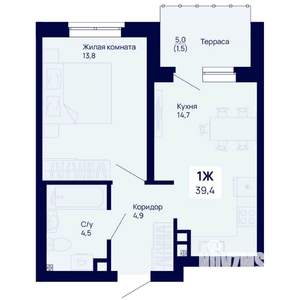 1-к квартира, вторичка, 39м2, 2/18 этаж